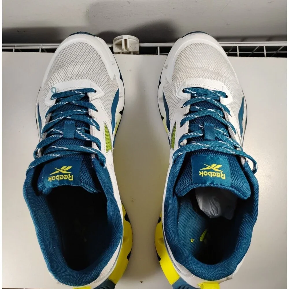 Reebok Floatzig 1 Sneaker Men's US 9.5 White Digital Lime Blue Running Shoes